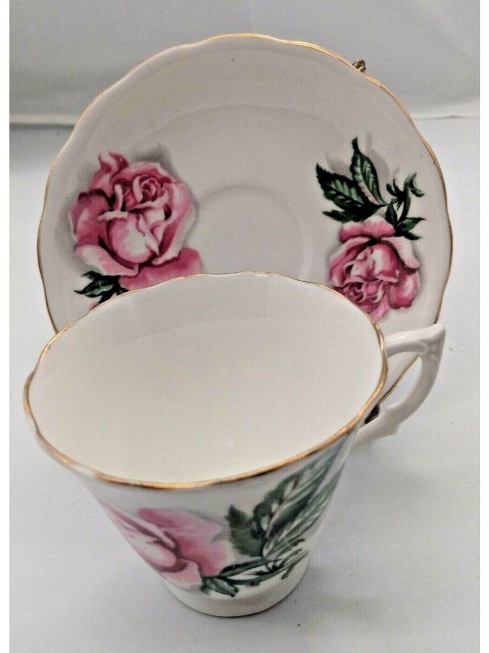 Vintage Colclough Bone China Cup Large Pink Rose
